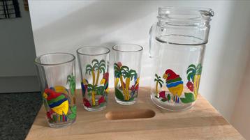 Limonade vintage set kan en 3 glazen beschikbaar voor biedingen