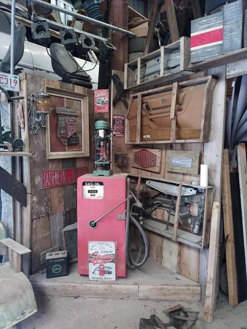 Pompe essence déco vintage rétro patine indus industrielle, Collections, Collections Autre, Enlèvement