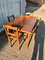 Antieke tafel met 4 stoelen., Ophalen