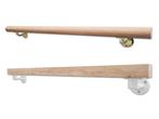 Trapleuning Massief eiken hout - Rond en vierkant - GOEDKOOP, Doe-het-zelf en Bouw, Ladders en Trappen, Ophalen of Verzenden, Nieuw