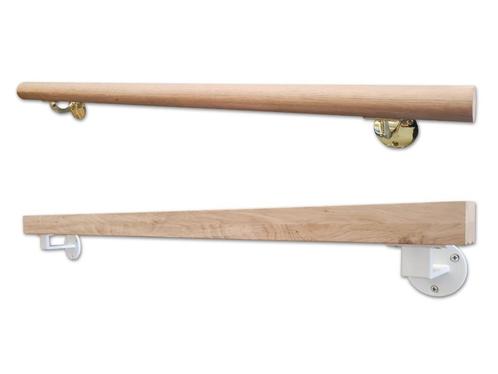 Trapleuning Massief eiken hout - Rond en vierkant - GOEDKOOP, Doe-het-zelf en Bouw, Ladders en Trappen, Nieuw, Trap, 2 tot 4 meter