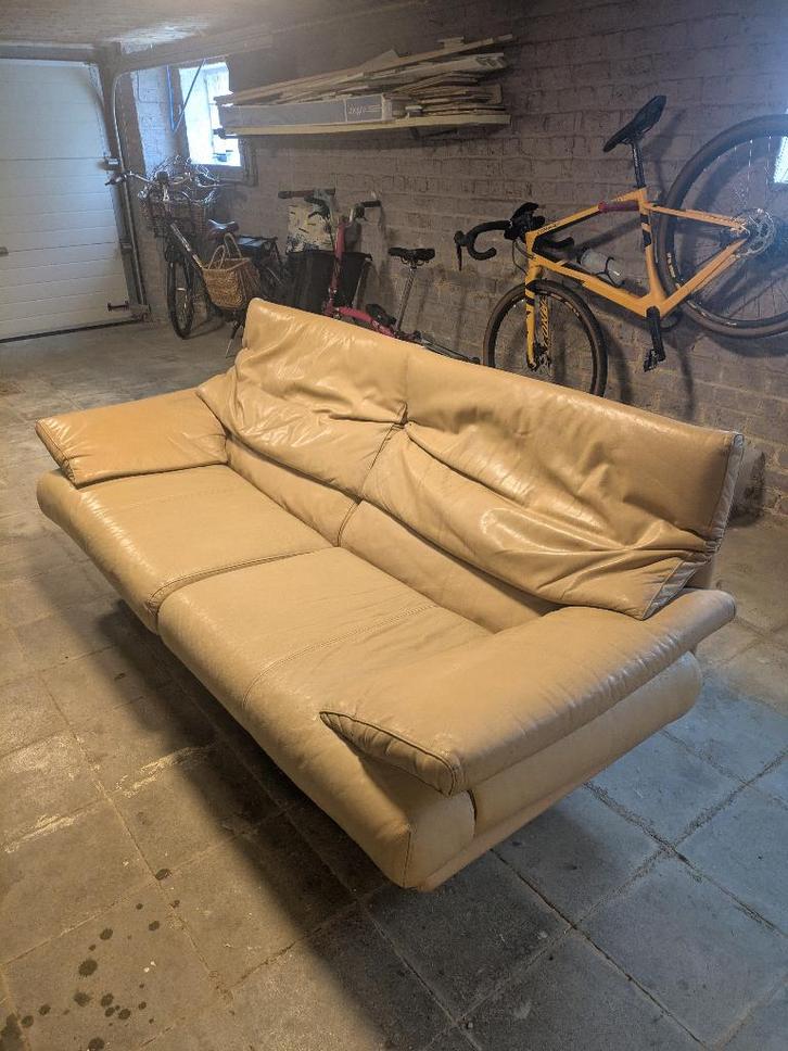 Canapé vintage, Maison & Meubles, Canapés | Salons, Utilisé, Banc droit, Cuir, Enlèvement