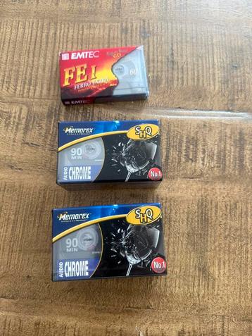 Nieuwe K7 Memorex 90'- en EMTEC 60'-cassettes beschikbaar voor biedingen