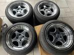 Carbonado velgen met banden 4x100 / bmw e30 / golf, Ophalen, Gebruikt, 15 inch, Banden en Velgen