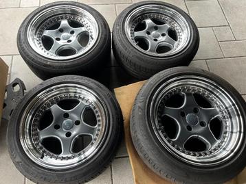 Carbonado velgen met banden 4x100 / bmw e30 / golf, 15 pouces, Pneus et Jantes, Pneus été, Enlèvement