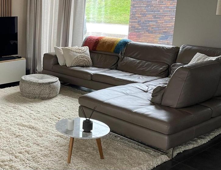 Siège d'angle en cuir avec 3 dossiers rabattables, Maison & Meubles, Canapés | Coins salons complets, Utilisé, Cuir, Enlèvement