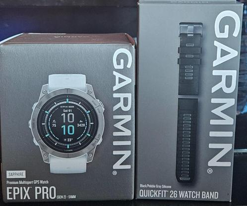 Montre GPS Garmin Epix Pro Gen 2 Sapphire Titane - 51mm - Ne, Handtassen en Accessoires, Smartwatches, Nieuw, Zilver, Afstand