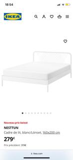 IKEA wit bed (Nesttun 160x200) als nieuw, NESTTUN IKEA, 180 cm, Metaal, Wit