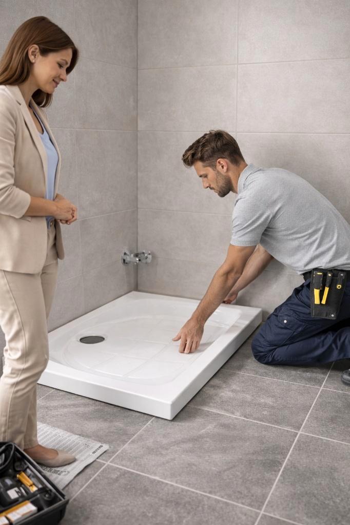 Receveur de douche 80x80 – Acrylique renforcé fibre de verre, Doe-het-zelf en Bouw, Sanitair, Nieuw, Douche, Glas, Ophalen of Verzenden