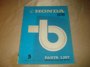 HONDA CF50 - CF70 Ancien Catalogue des Pièces 5, Enlèvement ou Envoi, Honda