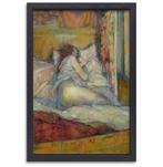 Het bed - Henri de Toulouse-Lautrec canvas + baklijst 60x90c, Antiek en Kunst, Verzenden