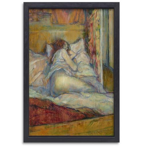 Le lit - Toile Henri de Toulouse-Lautrec + cadre de cuisson, Antiquités & Art, Art | Peinture | Classique, Envoi