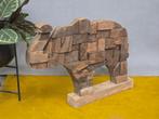 Nieuw in doos - Grote olifant in recycled wood 92x12x68H, Ophalen of Verzenden, Nieuw