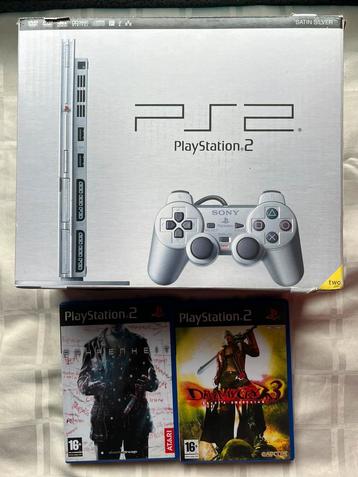 PlayStation 2 Silver en boîte +2 jeux 