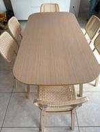 IKEA Voxlov bamboetafel en 6 stoelen, Huis en Inrichting, Ophalen, Gebruikt, Bambou, 4 tot 6 stoelen