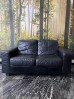 2 Canapé en cuir véritable – Noir, style, 75 à 100 cm, Moderne minimaliste, 150 à 200 cm, Utilisé