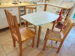 table et chaise en pin massif, Comme neuf, 50 à 100 cm, Scandinave, Ovale