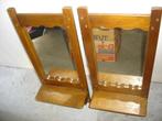 2 x spiegel / zwaar eiken lijst en planket, Ophalen, Minder dan 50 cm, Gebruikt, Minder dan 100 cm