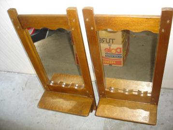 2 x spiegel / zwaar eiken lijst en planket beschikbaar voor biedingen