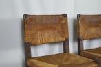 set van 4 antieke boeren stoelen met riet, Antiek en Kunst, Ophalen