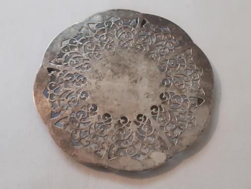 Zilveren tinnen onderzetter uit de jaren 40, keurmerk 14 LaN, Antiek en Kunst, Antiek | Tin, Ophalen of Verzenden