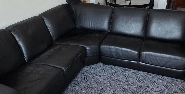 Hoekzetel zwart  100 €, Huis en Inrichting, Zetels | Complete zithoeken, Ophalen