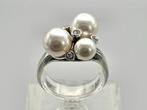 Zilveren ring Art Deco met Parel en Swarovski. 2025/567., Verzenden, Zilver, Ring, Met edelsteen