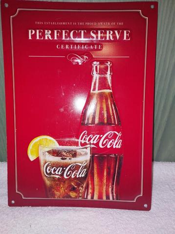 reclame plaat COCA COLA, begin 2000 beschikbaar voor biedingen