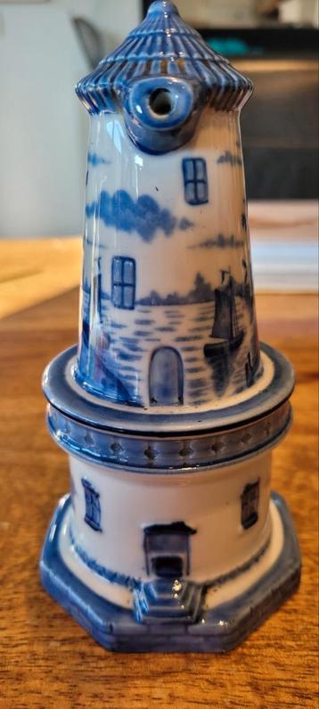delfts blauw porseleinen vuurtoren met stempel, Antiek en Kunst, Ophalen of Verzenden