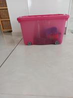 Joli coffre à jouets, de rangement rose à roulettes pratique, Comme neuf, Synthétique, 50 à 100 cm, Moins de 50 cm