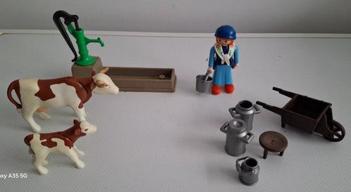 Playmobil Het melken van de koeien met het boerenmeisje en d, Kinderen en Baby's, Speelgoed | Playmobil, Gebruikt, Complete set