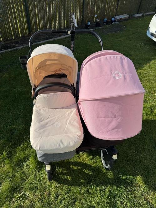 Buggy twin bugaboo, Kinderen en Baby's, Buggy's, Gebruikt, Overige merken, Duomodel, Regenhoes, Verstelbare rugleuning, Voetenzak