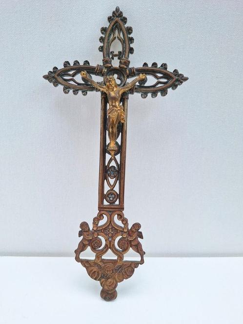 Antiek Crucifix/ kruisbeeld 19e eeuw, Antiek en Kunst, Antiek | Religieuze voorwerpen, Ophalen of Verzenden