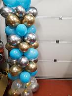 Opgeblazen ballonnen blauw zilver goud, Ophalen