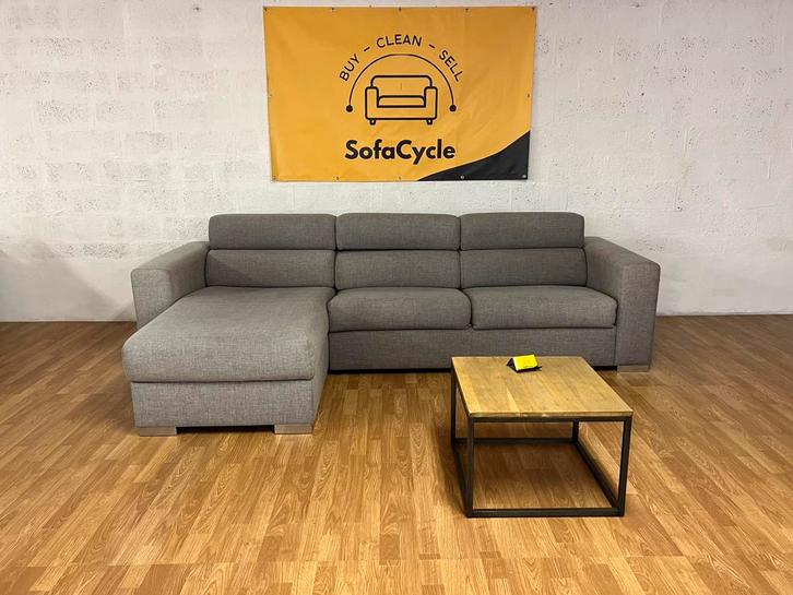 Modulaire grijze hoekzetel – grote opbergbox - SofaCycle, Huis en Inrichting, Zetels | Voetbanken en poefs, Zo goed als nieuw