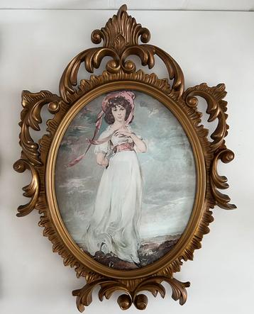 1 ovale brocante kader in polyresin beschikbaar voor biedingen