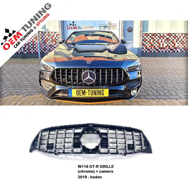 GT-R Grille | voor CLA W118 | 2019 – heden | Chrome |, Auto-onderdelen, Carrosserie, Bumper, Mercedes-Benz, Voor, Nieuw, Ophalen of Verzenden