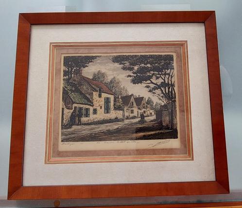 Originele ets - Ets van Marcel Jacque, Antiek en Kunst, Kunst | Etsen en Gravures, Ophalen