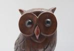 XXL gesneden houten vintage modern design OWL sculptuur uit, Ophalen of Verzenden