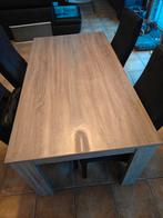 Licht eiken eettafel + 4 landelijke zwarte stoelen!, Huis en Inrichting, Tafels | Eettafels, Ophalen