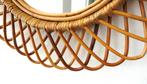 Vintage bamboe spiegel ovaal Wicker rotan XXL Franco Albini, Huis en Inrichting, Woonaccessoires | Spiegels, Ophalen, Gebruikt
