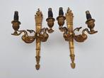 2 oude koperen wandkandelaars., Ophalen of Verzenden