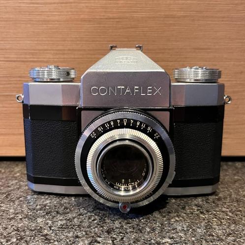 Zeiss Ikon Contaflex analoge 35mm spiegelreflex camera + len, Audio, Tv en Foto, Fotocamera's Analoog, Gebruikt, Spiegelreflex
