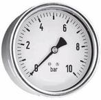Manometer staal | Achteraansluiting | Droog | 0 - 6 bar, Tuin en Terras, Ophalen of Verzenden, Nieuw