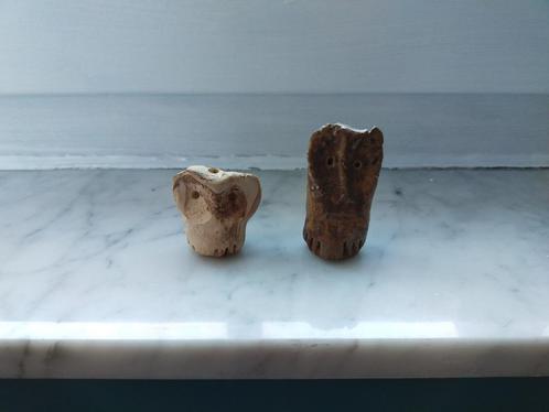 Petites sculptures "Chouette et Hibou" peintes à la main, Antiek en Kunst, Antiek | Keramiek en Aardewerk, Ophalen of Verzenden