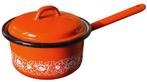 emaille rood steelpannetje, Huis en Inrichting, Keuken | Potten en Pannen, Ophalen of Verzenden, Steelpannetje, Retrohouse@pandora.be