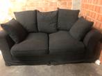Canapé 2 places+ en tissu noir en tres bon état., Huis en Inrichting, Zetels | Zetels, Ophalen, Tweepersoons, 75 tot 100 cm, Zo goed als nieuw