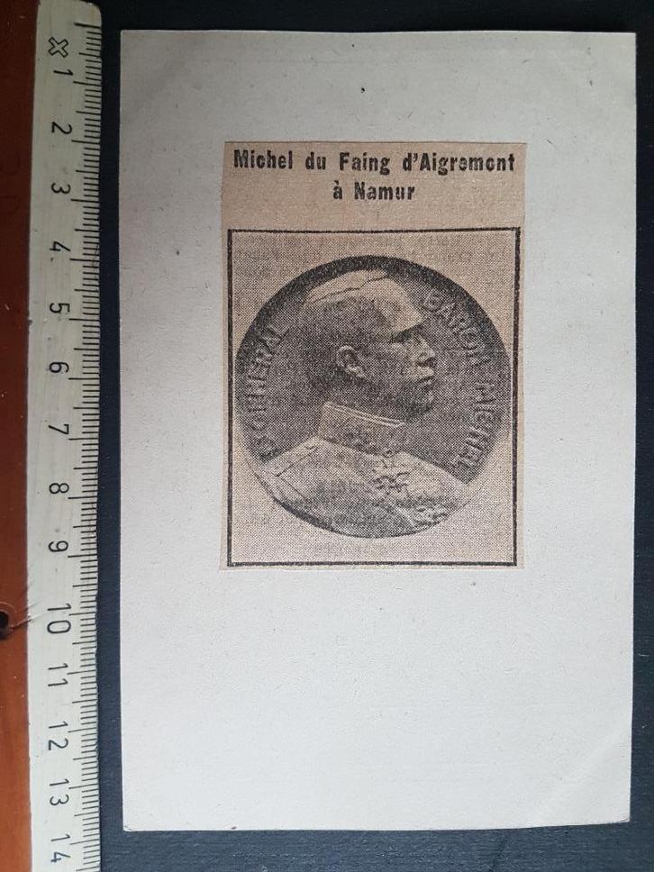 Coupure : Namur Faing d'Aigremont, Collections, Objets militaires | Général, Armée de terre, Envoi