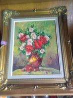 Ancienne peinture 'bouquet de fleur 'A Lacour, Antiquités & Art, Enlèvement ou Envoi