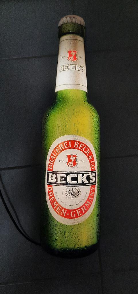 Beck's bierfles wandlamp, Collections, Marques & Objets publicitaires, Comme neuf, Enlèvement ou Envoi